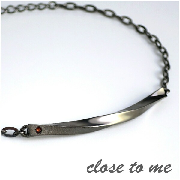 ツートン ウェーブ レッドダイヤモンド ブレスレット ブラック 黒 シルバー シンプル