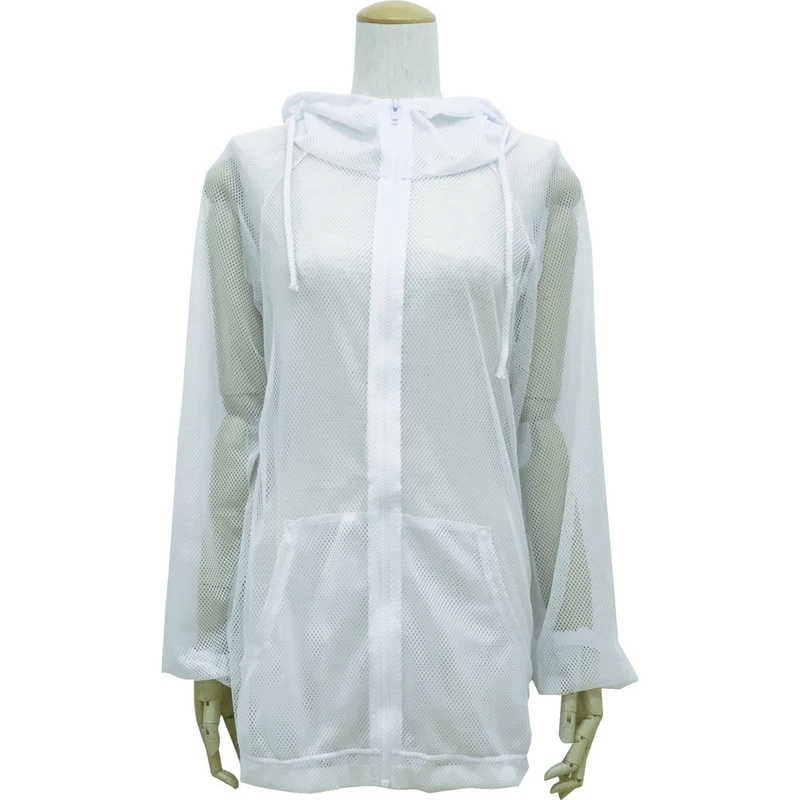 トラスコ中山　TRUSCO 虫よけメッシュパーカー S~Mサイズ ホワイト　MPK-F1-W