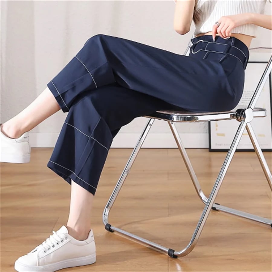 パンツ デニムパンツ フレア Aライン ガウチョ ロング ロング丈 ミモレ ハイウエスト ベルト デニム ブルーデニム かわいい 大人可愛い 大人女子 綺麗 シンプル カジュアル 大人