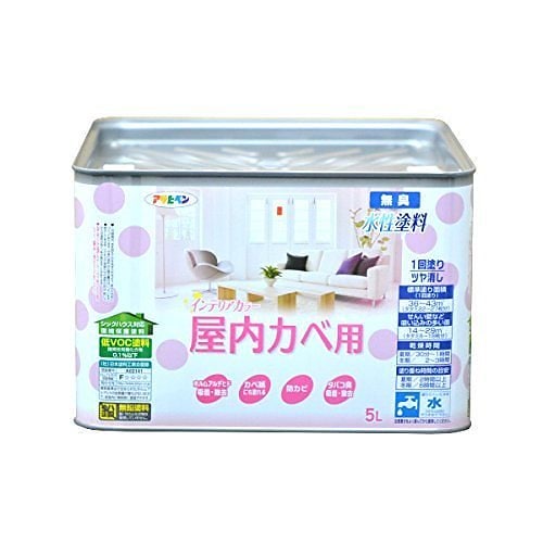 アサヒペン（まとめ買い）NEW水性インテリアカラー 屋内カベ用 5L アイボリー [x3缶セット]