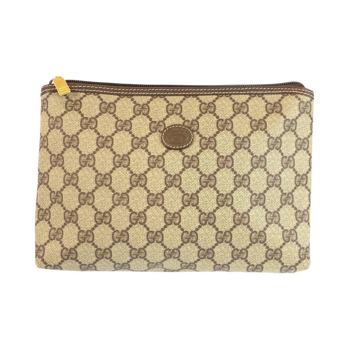 美品 ベージュ ブラウン ゴールド金具 GGスプリームキャンバス/レザー 014 115 6088 クラッチバッグ セカンドバッグ レディース 602187