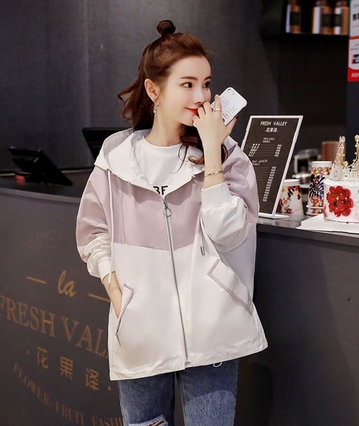 アウター ウインドブレーカー ジャケット ジャンバー レディース おしゃれ 学生 10代 20代 30代 40代 春 秋 ピンク イエロー ホワイト ブルー カジュアル ルーズ かわいい 韓