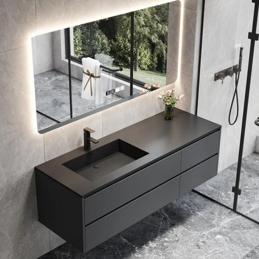 ホット販売セットウォールマウント大理石バスルームバニティミラー付きトイレ用にカスタマイズ