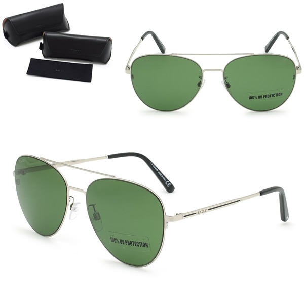 サングラス BY0080-D/S 16N 60 サングラス ノーズパッド UVカット メンズ シルバー グリーン