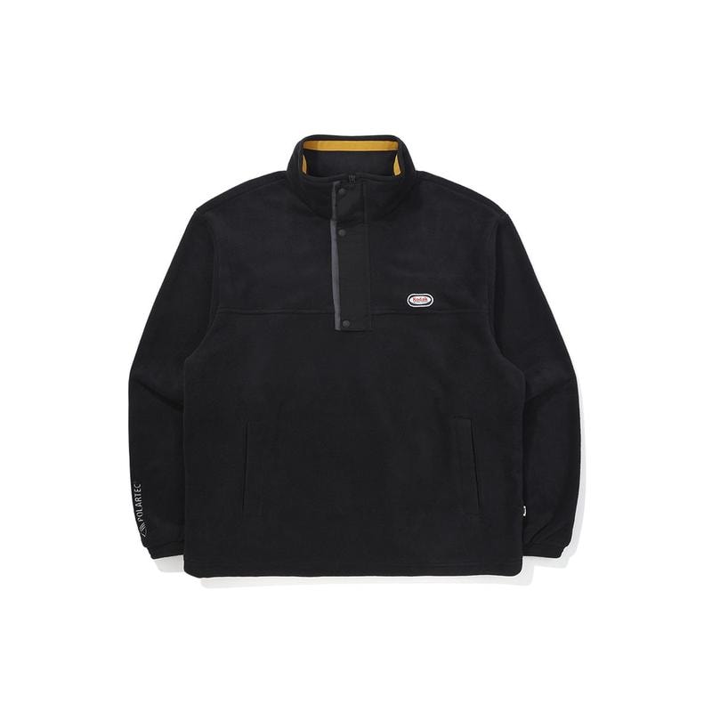 [公式][POLARTEC] フリース スタンドネック ハーフジップ スウェットシャツ BLACK