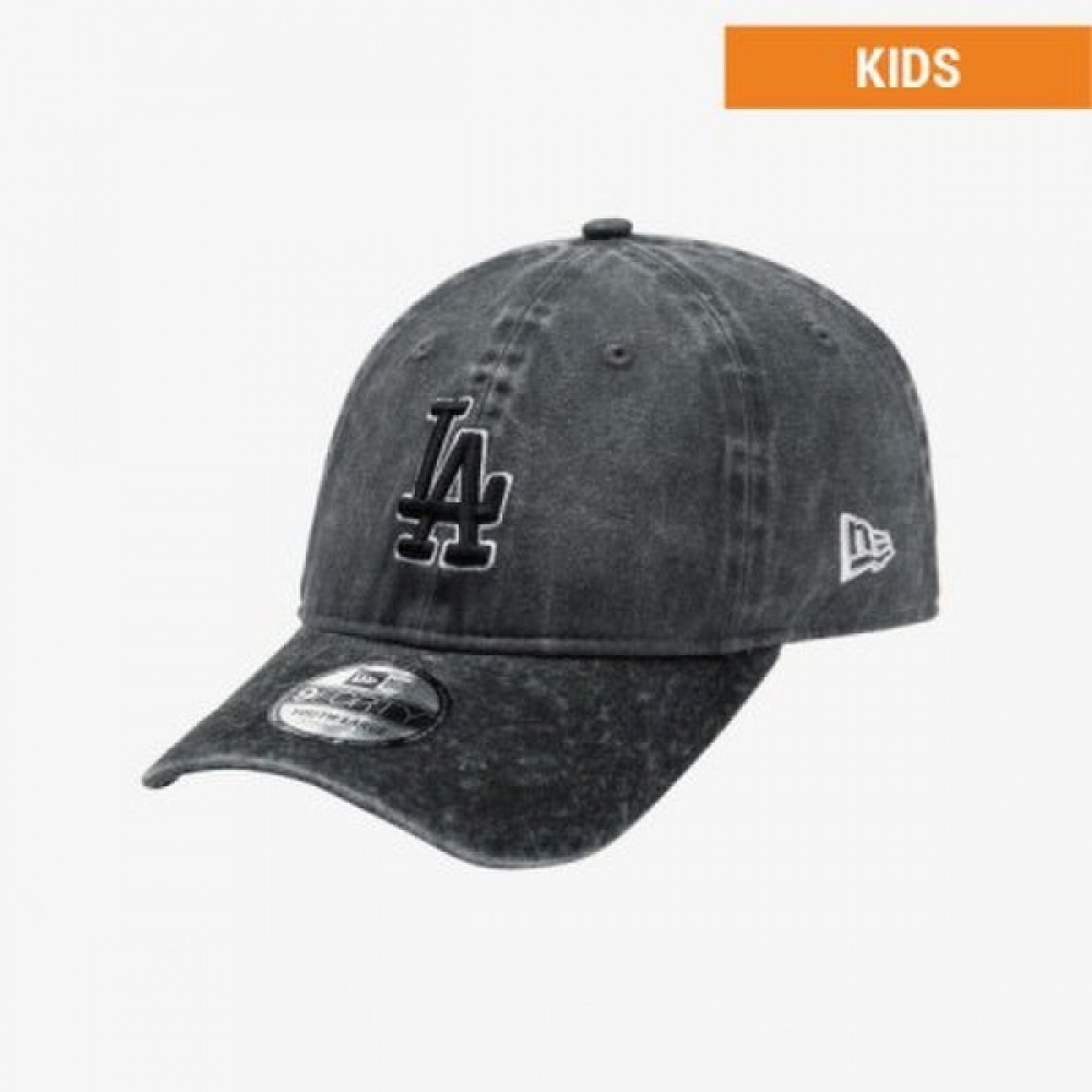 MLB キッズ LA ダジャース ピグメント ウォッシュ アンストラクチャー ボールキャップ グレー
