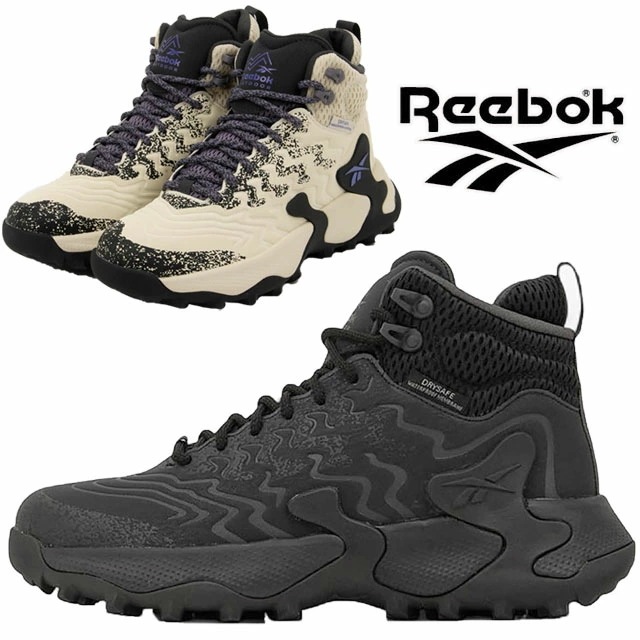 リーボック レディース 厚底 スニーカー キタリ DMX 防水 ウォーキングシューズ ハイキング アウトドア ミッドカット 100227014 ブラック/ブラック/グレー4 黒 100227012 ベ