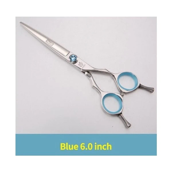 Fenice品質ペットグルーミングはさみカットストレート鋏ステンレス鋼日本440 cサイズ6.0インチ送料無料 blue