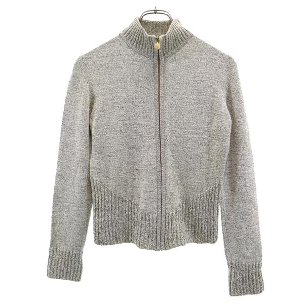 サルヴァトーレフェラガモ ウールブレンド 長袖 ニットジャケット XS グレー Salvatore Ferragamo ブルゾン カーディガン レディース