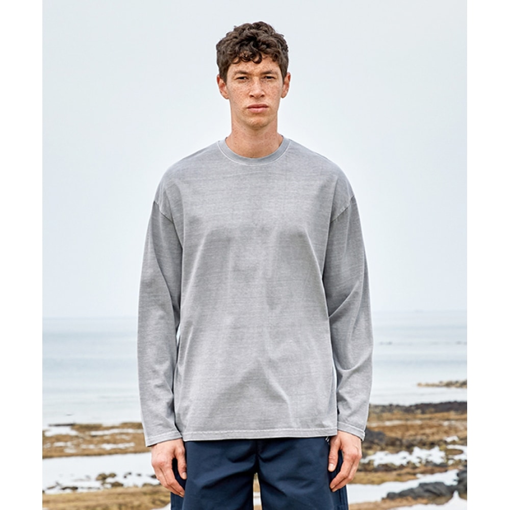 FLUKEピグメントロングスリーブ長袖TシャツライトグレーFLT701 5,259円