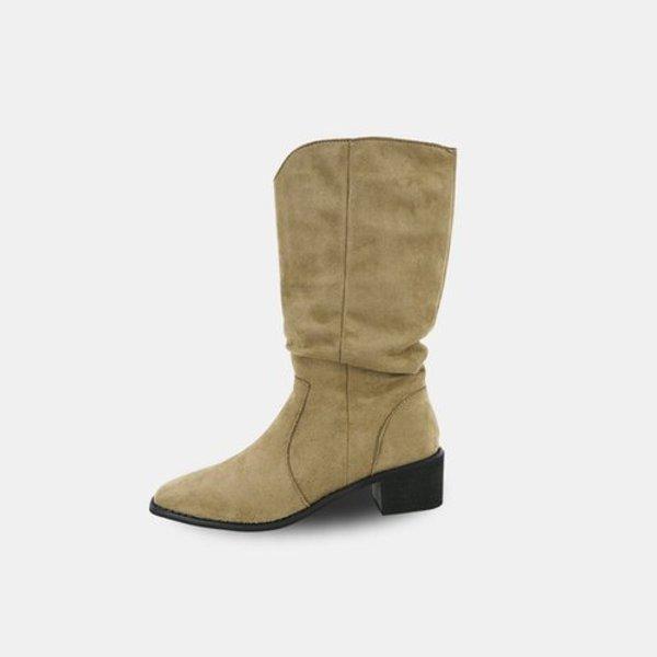 女性用冬スエードロングブーツ厚底ミドルブーツ LSS654