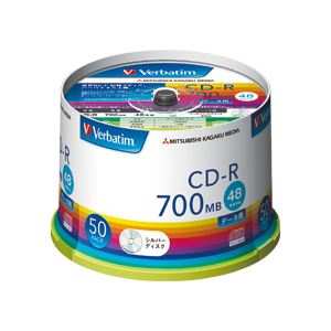 （まとめ）バーベイタム データ用CD-R700MB 4-48倍速 シルバー スピンドルケース SR80FC50V1 1パック(50枚) (×3セット)