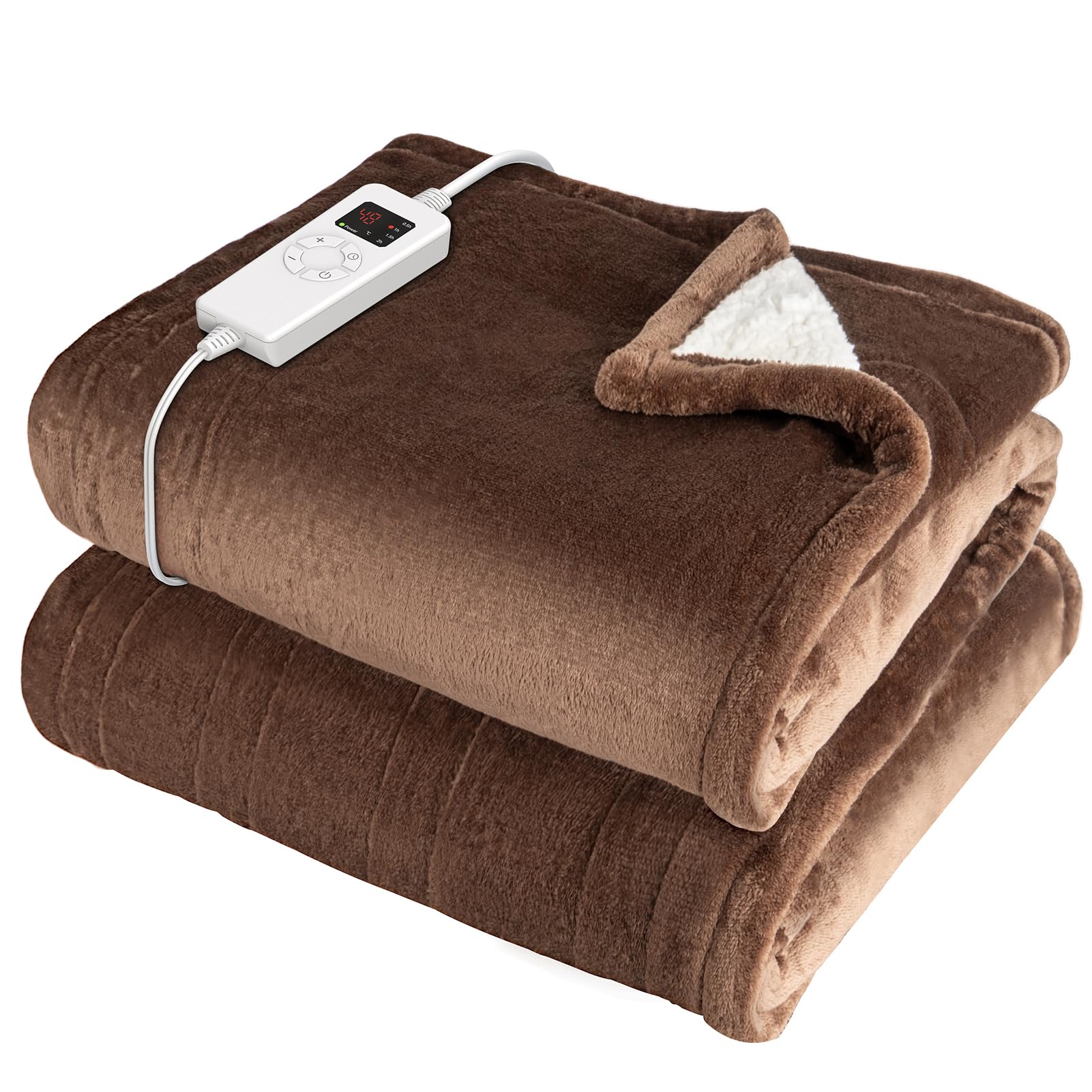 電気毛布 掛け敷き兼用 【足先くるみん 足入れポケット付き&178×137cm大判サイズ】電気ブランケット 3分速暖 電気膝掛け 4つタイマー機能 4段階温度調節 ダニ退治 過熱保護 省エネ ふわふわ 5,176円
