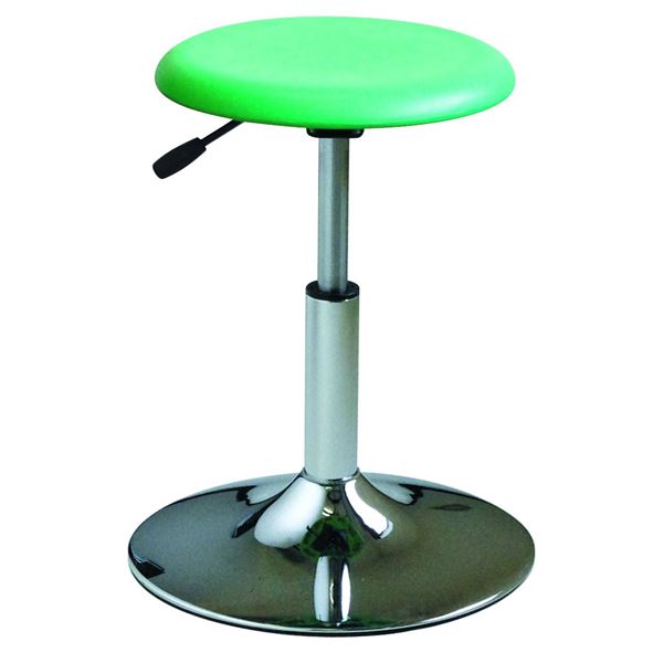 丸椅子/パーソナルチェア (グリーン×クロームメッキ) 幅385mm 日本製 スチール