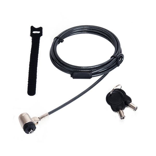 （まとめ）ナカバヤシ セキュリティロックシリンダ錠 ワンプッシュ式 2.0m SL-059 1個(×2セット)