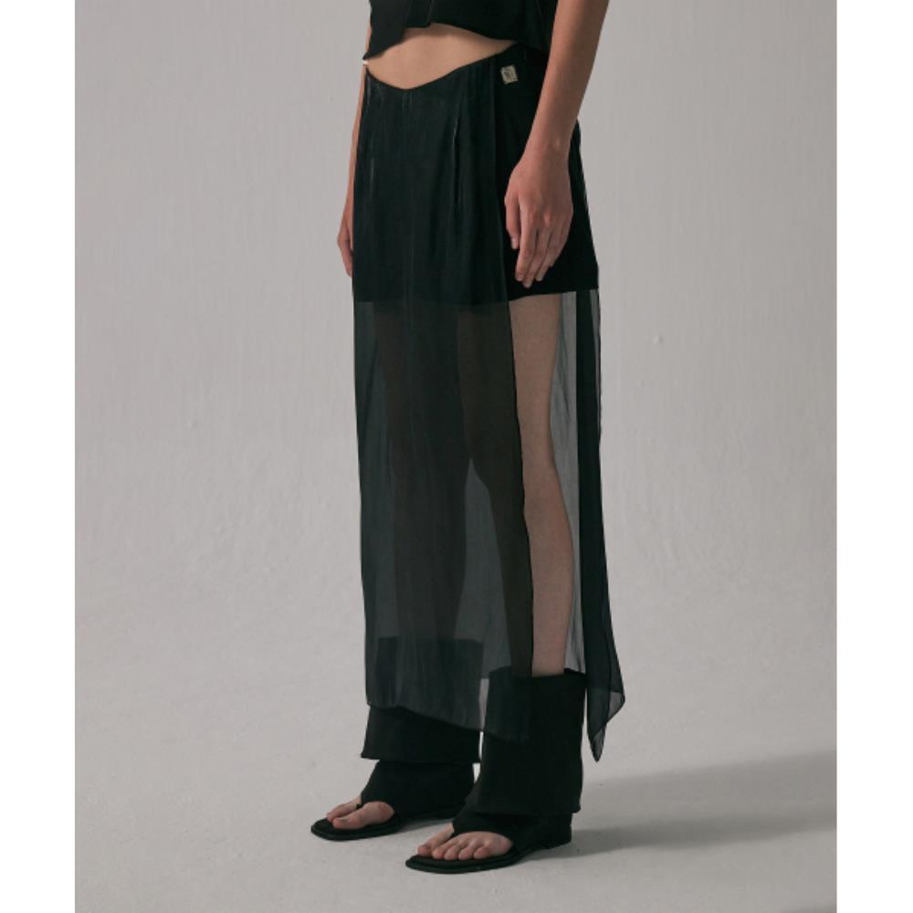 TREEMINGBIRD SeeThrough V LowWaist Mini Skirt Black TM