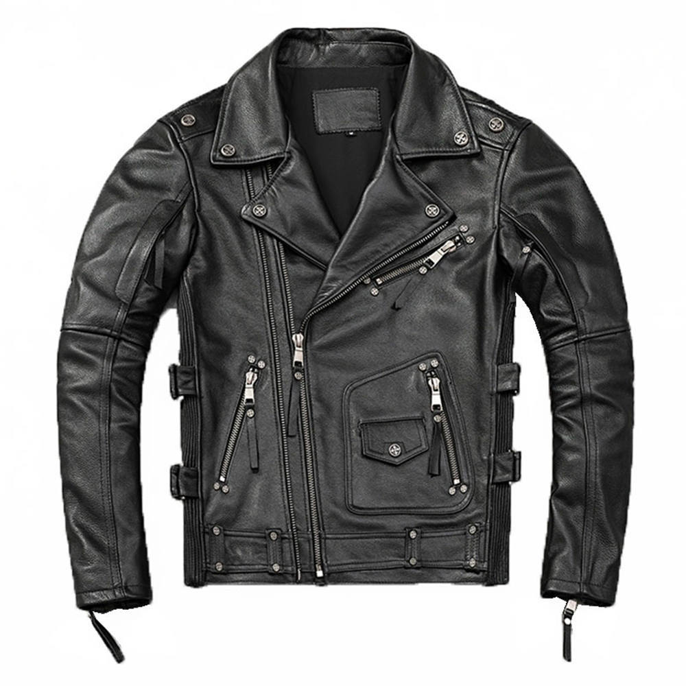 メンズ革ジャン 本革　秋冬　レザージャケット ライダースジャケット ハーレーオートバイ服本革牛革トレンディなオートバイ