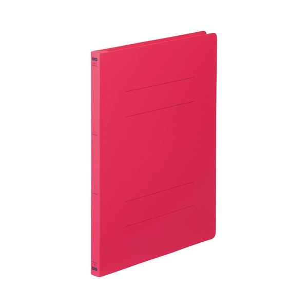 （まとめ） TANOSEE フラットファイル（PP） A4タテ 150枚収容 背幅17mm レッド 1セット（25冊：5冊×5パック） (×2セット)