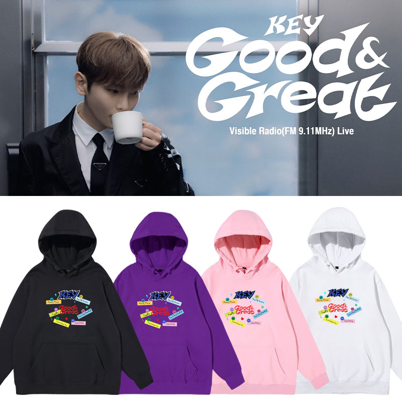 SHINee金基范KEY专辑Good Great宽松纯棉春秋连帽衫卫衣