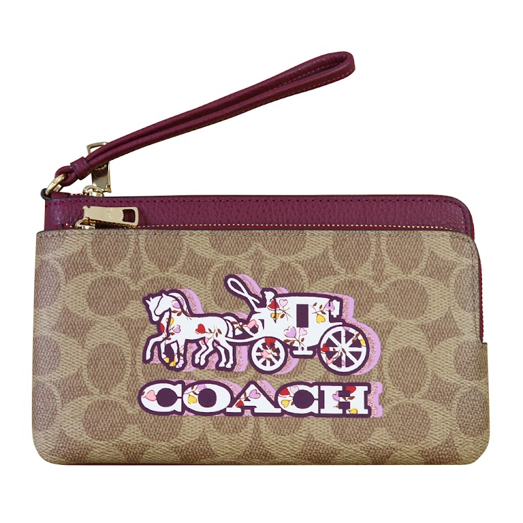 即発ストラップ付き長財布 ダブル ジップ ウォレット CX590 IMXDY 正規品 USA直送 アウトレット 【Original Wrapping】