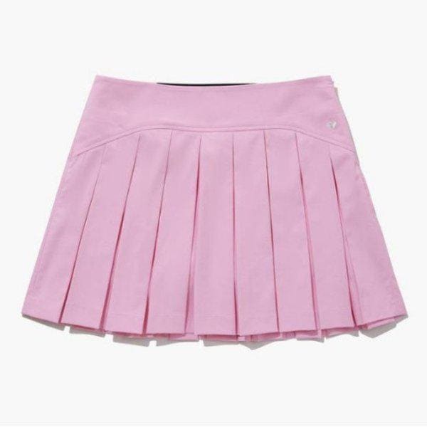 ゴルフスカート KQF GQ122LSK14-PINK 女性 ソリッド オビバンド プリーツスカート PINK