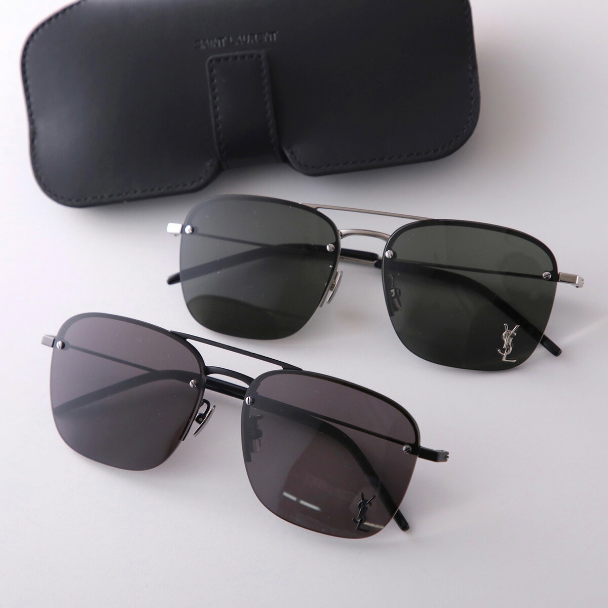 SAINT LAURENT サンローラン サングラス SL 309 M メンズ ウェリントン型 メタルフレーム ダブルブリッジ クリングスタイプ カサンドラロゴ