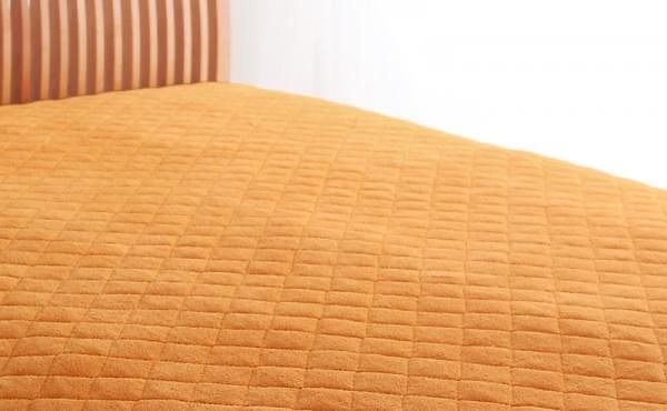 20色から選べる！ザブザブ洗えて気持ちいい！コットンタオルのパッド/シーツ [パッド一体型ボックスシーツのみ] セミダブル サニーオレンジ