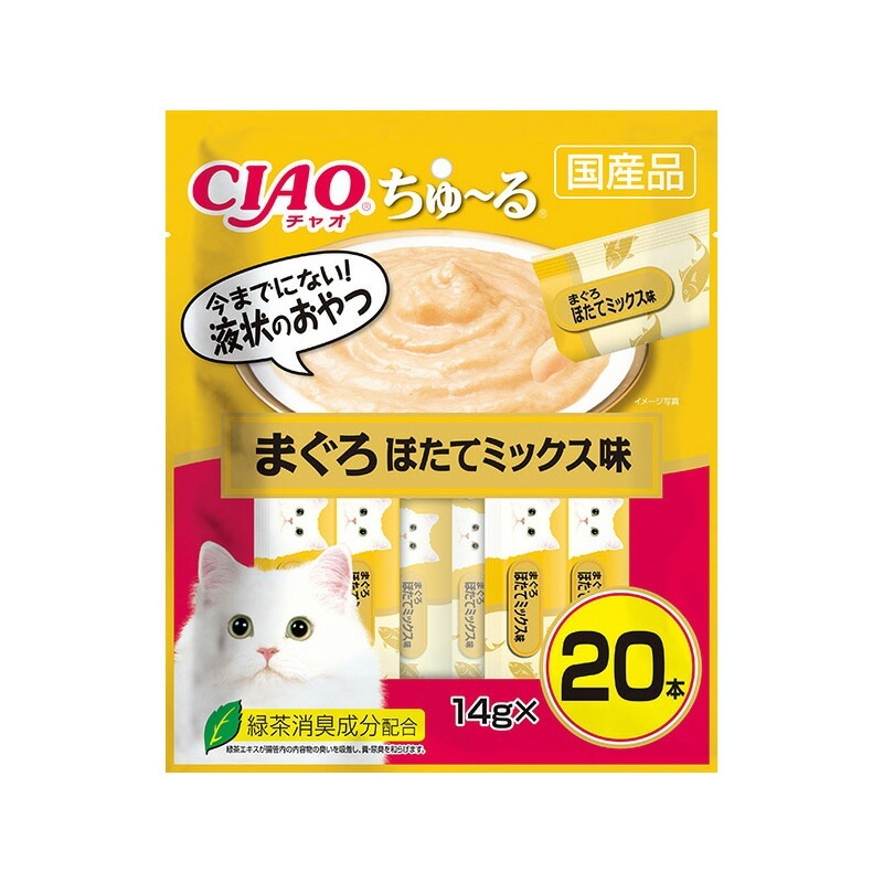 （まとめ買い）CIAO ちゅる まぐろ ほたてミックス味 14gx20本入 猫用おやつ [x4]