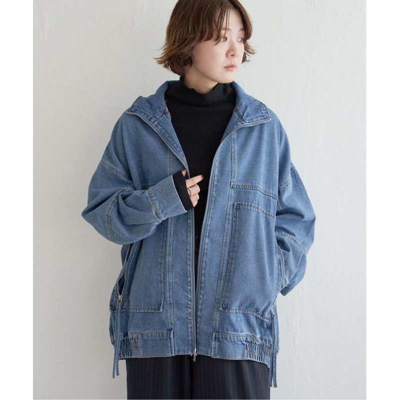 デニムスタンドジップブルゾン