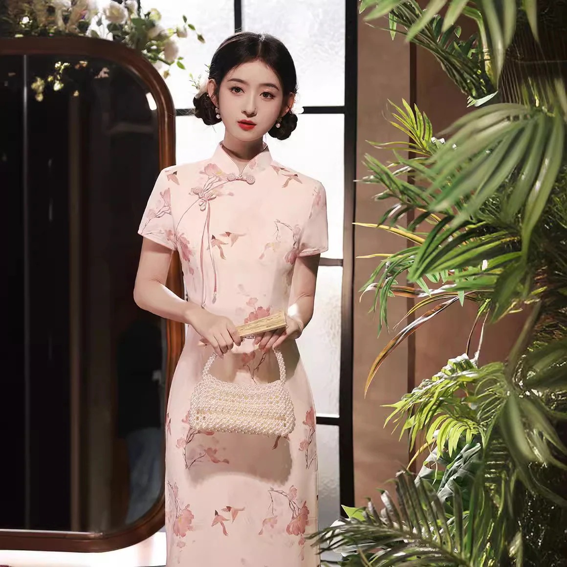 2024春夏改良チャイナドレスデイリースリムフィットヤングスタイルタッセルチャイナドレス