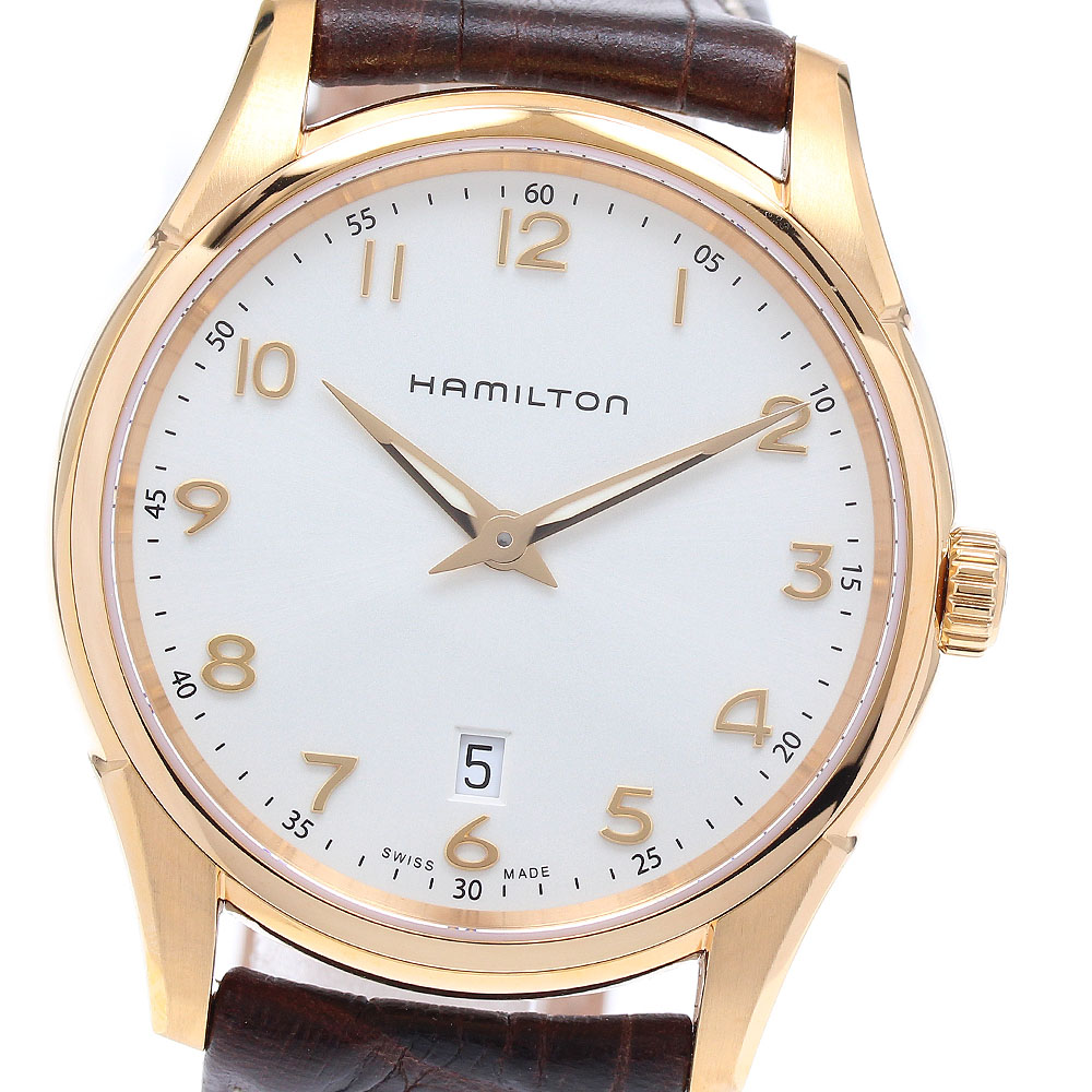 ハミルトン HAMILTON H38541513 ジャズマスター シンライン デイト クォーツ メンズ 未使用品 箱・保証書付き_743657【中古】