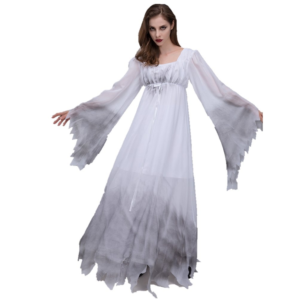 ハロウィン コープスブライド ロングドレス コスチューム ホラー ゴーストブライド パフォーマンス服 コスプレ 仮装衣装