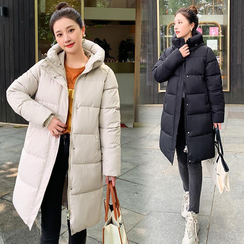 品大人気中綿ジャケットロングコートレディース冬用中綿コート膝丈かわいいアウター女性用防寒着フード付きベンチコート人気厚防寒防風通勤