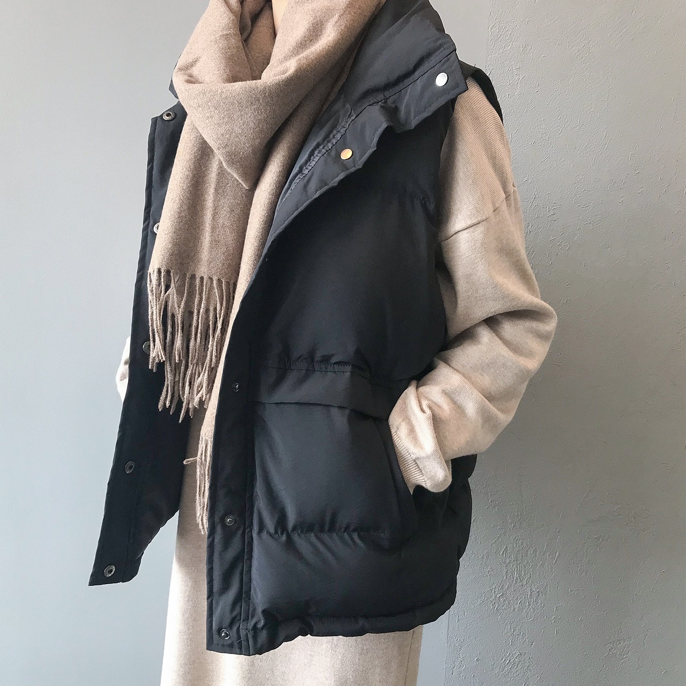 ダウンベスト アウター 袖なし ノースリーブ かわいい 大人可愛い シンプル カジュアル おしゃれ