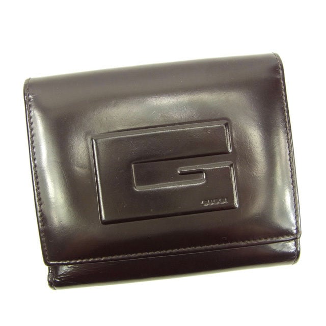 Wホック財布 Gマーク ブラウン 中古
