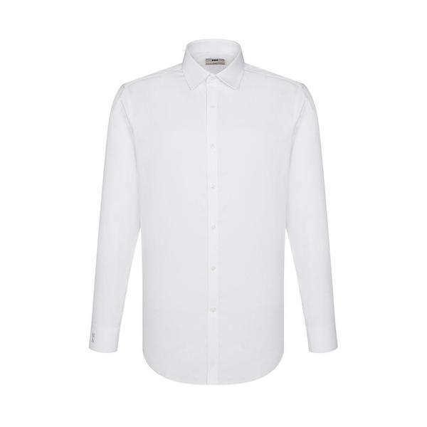 イージーケアソリッド長袖シャツ スリムフィット ホワイト__DLA3SHDL301A1 9,872円