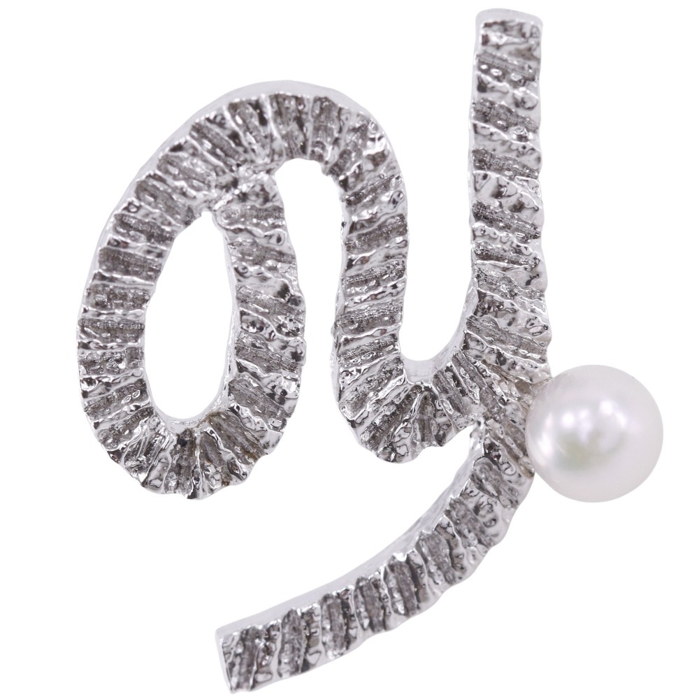 イニシャル ｙ ピンブローチ ブローチ シルバー パール 約3.4g ユニセックス 中古品 A-ランク