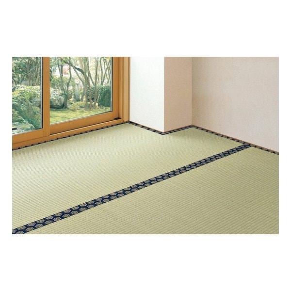 補修テープ付き フリーカット 裏貼りい草カーペット みすず 本間4.5帖 約286×286cm 158012145