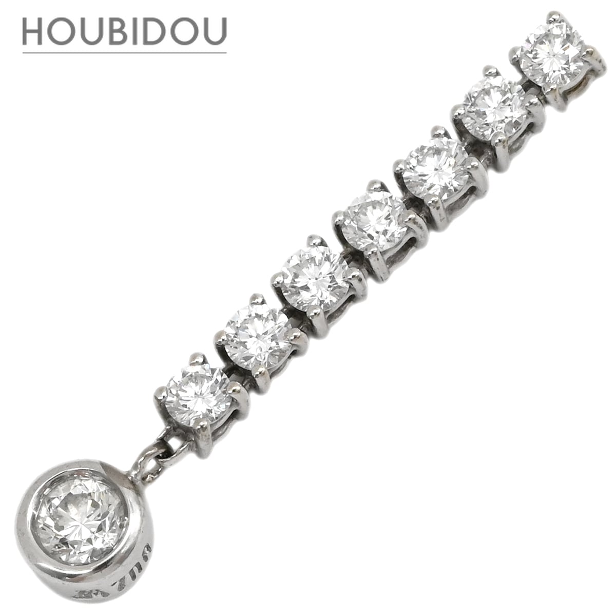 ペンダントトップ ダイヤモンド 0.4ct ホワイトゴールド Au750 18K 18金 ラインストーン スイング ドロップ 【中古】