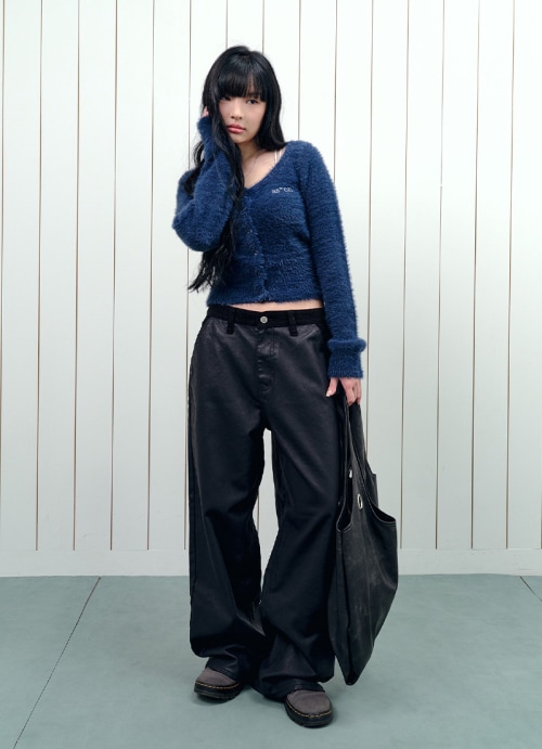 【AS"ON】 TESS LEATHER MIX CORDUROY PANTS 正規品