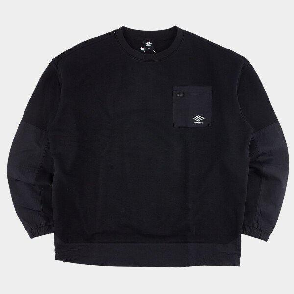 ウェイファインダーウーブンBITニットマンツーマンUQ121CFS13 BLK