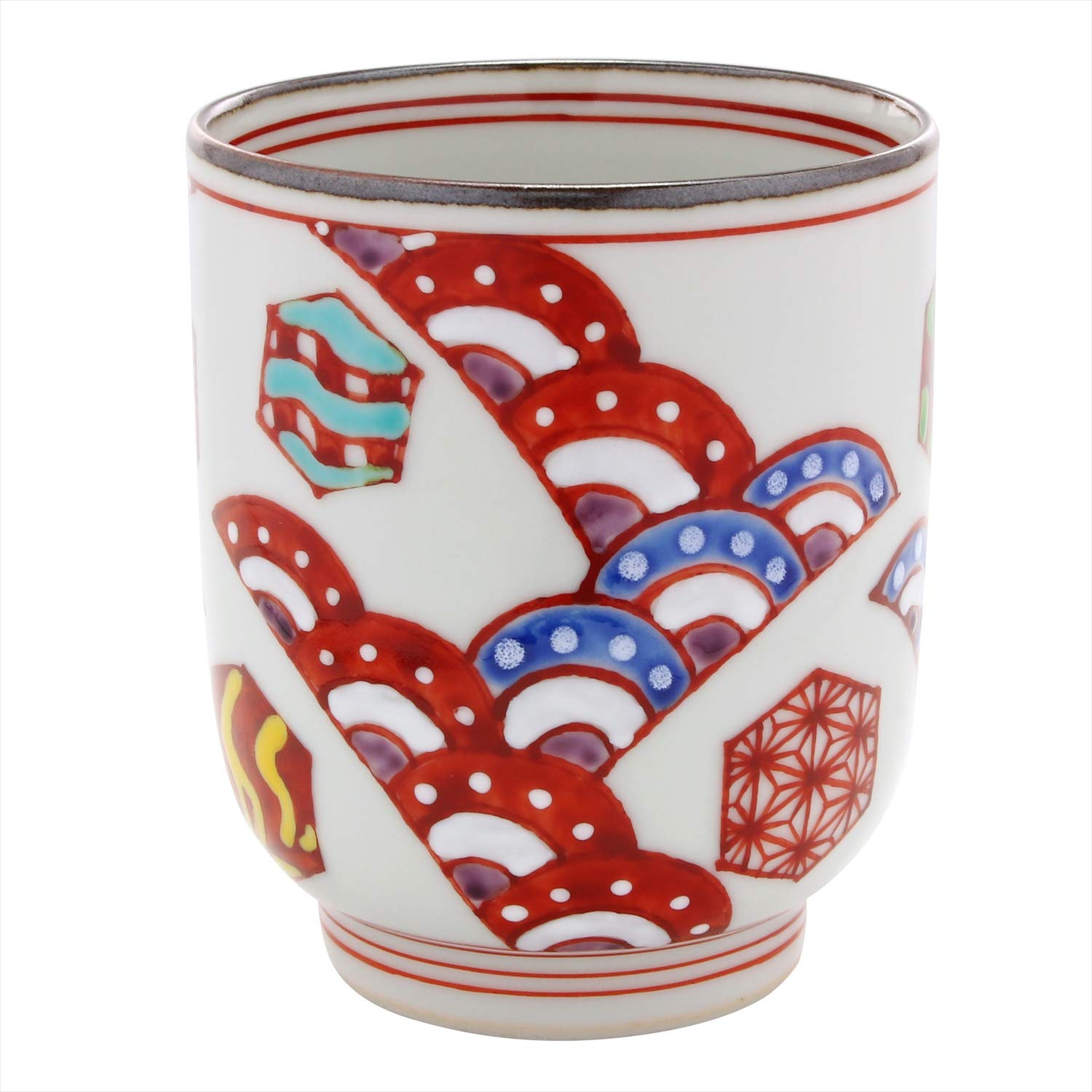 京焼 清水焼 岩華窯 湯呑 小 亀甲青海波