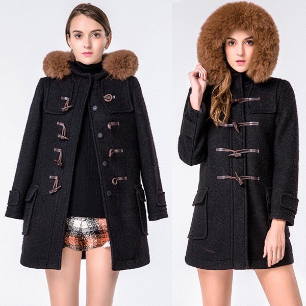 ダッフルコート レディース アウター リアルファー　フォックス コンパクト コラボ　 レディース シ