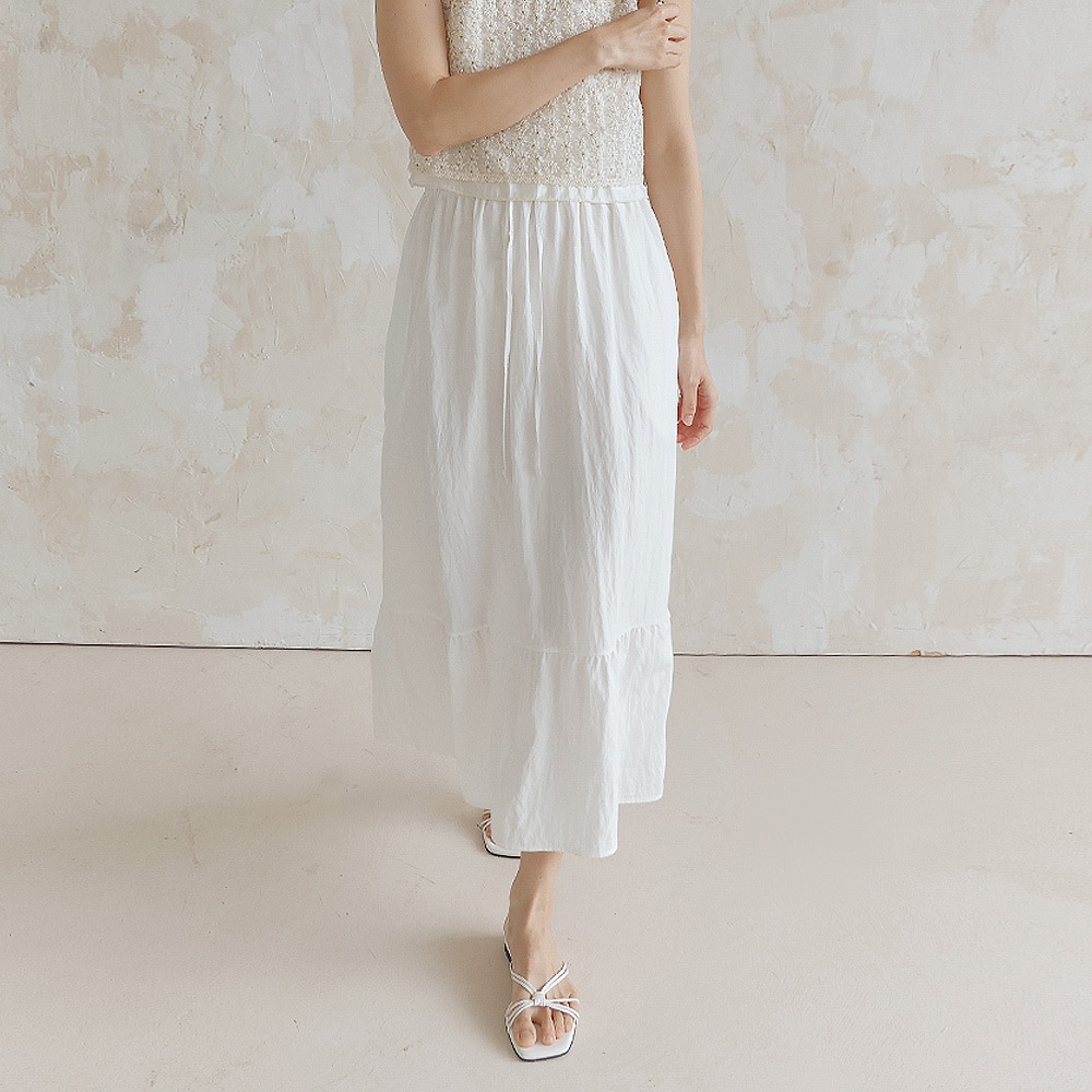 リモブナイロンカンカンバンディングロングスカート