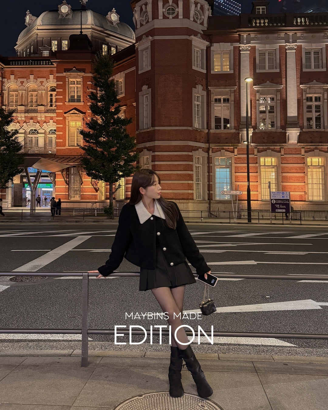 バイカラーファージャケット韓国ファッション レディース