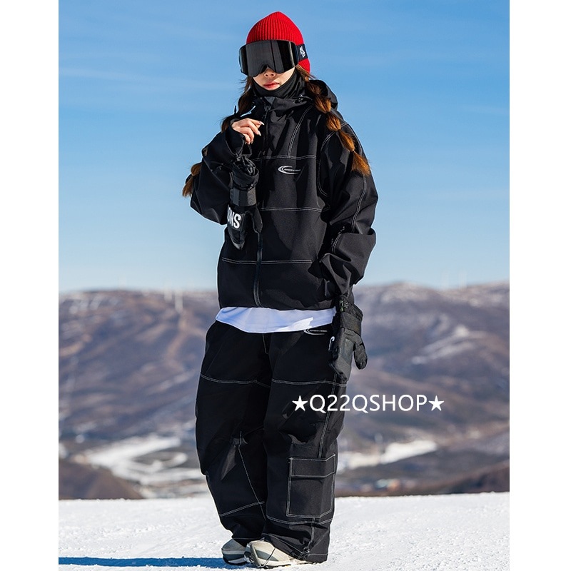 スノーボードウェア 2025 上下セット メンズ レディース 光反射ライン パンツ ズボン ジャケット アウター 3Lセットアップ スキーウェア スノボウェア スノーウェア 韓国風 防水防風 20,420円