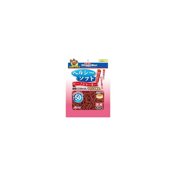 【1ケース】【お取り寄せ対象品】ドギーマン ヘルシーソフト ビーフジャーキー カットタイプ 420g[ドギーマンハヤシ] *24個