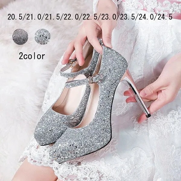 パンプス レディース ハイヒール 韓国 シューズ 靴 パーティー 披露宴 結婚式 美脚 おしゃれ キラキラ キレイめ ヒール11cm ゴールド シルバー【20.5/21.0/21.5/22.0/22.