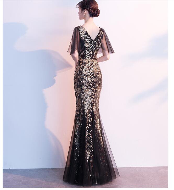 Ｖネック マーメイドドレス お呼ばれドレス 着痩せ 20代30代40代 OL 通勤 パーティードレス