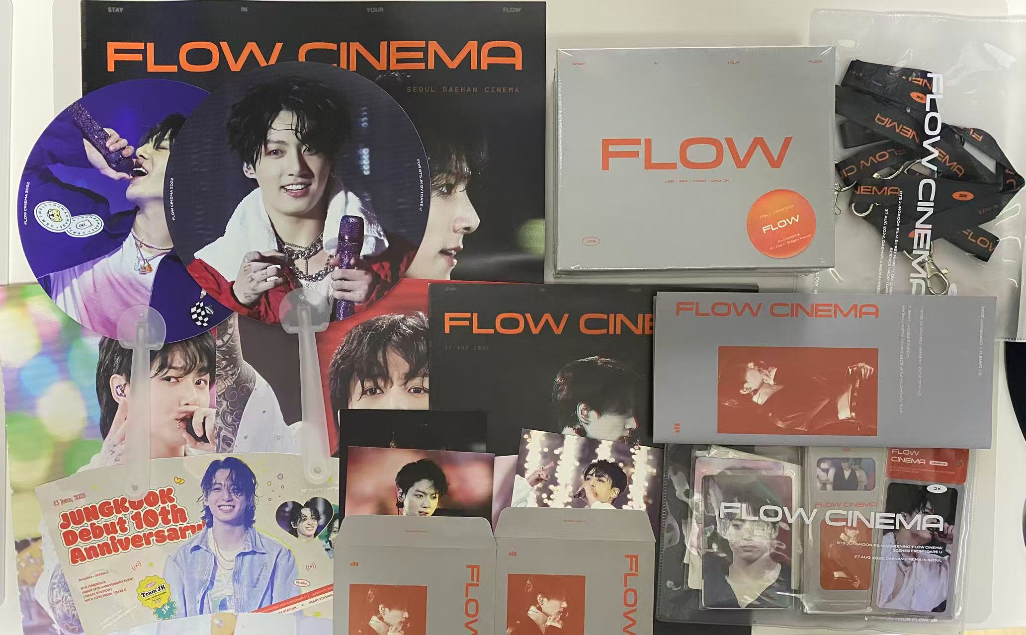 BTS ジョングク FLOW CINEMA USB 展示会グッズセット 団扇 キーリング ポスター JK グク JUNG KOOK 정국